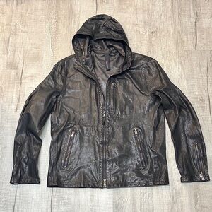Men’s Garett Lambskin Leather Hooded Jacket | 54 | butter smooth!